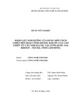 Khảo sát ảnh hưởng của dung môi tách chiết đến hoạt tính kháng khuẩn của cao chiết từ cây xidi klung tại vườn quốc gia bidoup – núi bà, tỉnh lâm đồng 