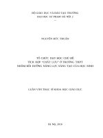 Tổ chức dạy học chủ đề tích hợp chất lưu ở trường THPT nhằm bồi dưỡng năng lực sáng tạo của học sinh 
