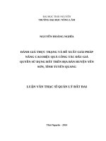 Đánh giá thực trạng và đề xuất giải pháp nâng cao hiệu quả công tác đấu giá quyền sử dụng đất trên địa bàn huyện yên sơn, tỉnh tuyên quang 