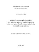Quản lý giáo dục kỹ năng sống cho trẻ mẫu giáo 5  6 tuổi ở các trường mầm non quận tây hồ   thành phố hà nội trong bối cảnh hiện nay 