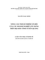 Nâng cao trách nhiệm xã hội của các doanh nghiệp xây dựng trên địa bàn tỉnh tuyên quang 