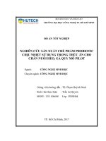 Nghiên cứu sản xuất chế phẩm probiotic chịu nhiệt sử dụng trong thức ăn cho chăn nuôi heo, gà quy mô pilot 