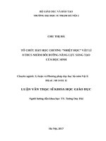 Tổ chức dạy học chương nhiệt học vật lí 8 THCS nhằm bồi dưỡng năng lực học sáng tạo của học sinh 