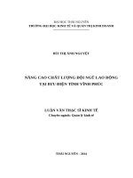 Nâng cao chất lượng đội ngũ lao động tại bưu điện tỉnh vĩnh phúc 