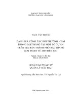 Đánh giá công tác bồi thường, giải phóng mặt bằng tại một số dự án trên địa bàn thành phố bắc giang giai đoạn từ 2005 đến 2013 