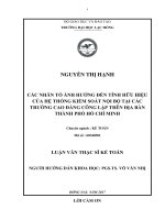 Luận văn thạc sĩ:Các nhân tố ảnh hưởng đến tính hữu hiệu của hệ thống kiểm soát nội bộ tại các trường Cao đẳng công lập trên địa bàn Thành Phố Hồ Chí Minh