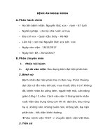 BẸNH án NGOẠI KHOA bán tắc ruột do u trực tràng