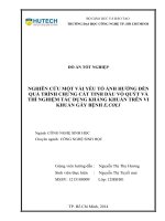 Nghiên cứu một vài yếu tố ảnh hưởng đến quá trình chưng cất tinh dầu vỏ quýt và thí nghiệm tác dụng kháng khuẩn trên vi khuẩn gây bệnh e coli 