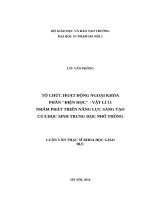 Tổ chức hoạt động ngoại khóa phần điện học   vật lí 11 nhằm phát triển năng lực sáng tạo của học sinh trung học phổ thông 