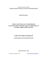 Nâng cao năng lực cạnh tranh của ngân hàng thương mại cổ phần đầu tư và phát triển thái nguyên 