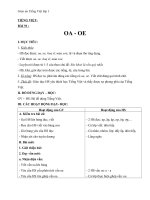 Giáo án Tiếng Việt 1 bài 91: Vần OA OE