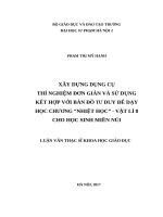 Xây dựng dụng cụ thí nghiệm đơn giản và sử dụng kết hợp với bản đồ tư duy để dạy học chương nhiệt học   vật lí 8 cho học sinh miền núi 