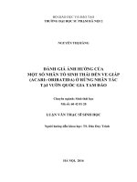 Đánh giá ảnh hưởng của một số nhân tố sinh thái đến ve giáp (acari oribatida) ở rừng nhân tác tại vườn quốc gia tam đảo 