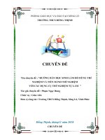 HƯỚNG DẪN HỌC SINH LÀM ĐỒ DÙNG THÍ NGHIỆM VÀ TIẾN HÀNH THÍ NGHIỆM  VỚI CÁC DỤNG CỤ THÍ NGHIỆM TỰ LÀM