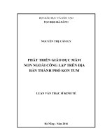 Phát triển giáo dục mầm non ngoài công lập trên địa bàn thành phố kon tum 