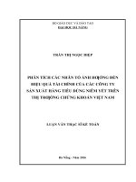Phân tích các nhân tố ảnh hưởng đến hiệu quả tài chính dài hạn của các công ty sản xuất hàng tiêu dùng niêm yết trên thị trường chứng khoán việt nam 