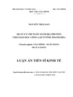 Quản lý chi ngân sách địa phương cho giáo dục công lập ở tỉnh thanh hóa