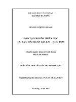 Đào tạo nguồn nhân lực tại cục hải quan gia lai  kom tum 