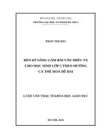 Rèn kĩ năng làm bài văn miêu tả cho học sinh lớp 5 theo hướng cá thể hóa đề bài 