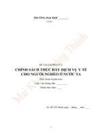 THUYẾT TRÌNH KINH TẾ PHÁT TRIỂN  Đề tài chính sách y tế dành cho người nghèo (Phần 1)