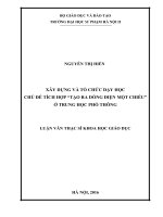 Xây dựng và tổ chức dạy học chủ đề tích hợp tạo ra dòng điện một chiều ở trung học phổ thông 