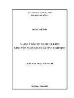 Quản lý đầu tư cơ sở hạ tầng bằng vốn ngân sách của tỉnh bình định 