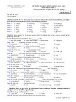 ĐỀ KIỂM TRA HỌC KÌ I NĂM HỌC 2017  2018 MÔN TIẾNG ANH 11