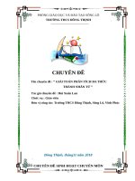 GIẢI TOÁN PHÂN TÍCH ĐA THỨC THÀNH NHÂN TỬ
