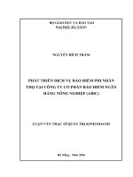 Phát triển dịch vụ bảo hiểm phi nhân thọ tại công ty cổ phần bảo hiểm ngân hàng nông nghiệp (ABIC) 