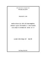 Phân tích các yếu tố ảnh hưởng tới kim ngạch xuất khẩu các nhóm hàng của việt nam theo mô hình GRAVITY 