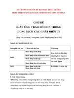 CHỦ ĐỀ PHẢN ỨNG TRAO ĐỔI ION TRONG  DUNG DỊCH CÁC CHẤT ĐIỆN LY