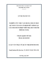 Nghiên cứu việc vận dụng chuẩn mực kế toán tài sản cố định hữu hình tại các doanh nghiệp trên địa bàn thành phố đà nẵng 