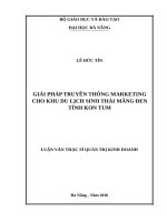 Giải pháp truyền thông marketing cho khu du lịch sinh thái măng đen tỉnh kom tum 