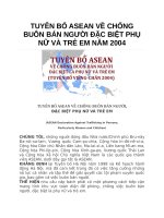TUYÊN bố ASEAN về CHỐNG BUÔN bán NGƯỜI đặc BIỆT PHỤ nữ và TRẺ EM năm 2004