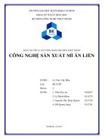 BÁO CÁO TIỂU LUẬN CÔNG NGHỆ CHẾ BIẾN THỰC PHẨM  CÔNG NGHỆ SẢN XUẤT MÌ ĂN LIỀN