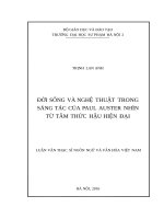 Đời sống và nghệ thuật trong sáng tác của paul auster nhìn từ tâm thức hậu hiện đại 