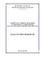Nghiên cứu ý định sử dụng dịch vụ ngân hàng điện tử của khách hàng tại các ngân hàng thương mại việt nam