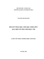 Rèn kỹ năng đọc cho học sinh lớp 1 qua một số trò chơi học tập 