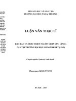 Đào tạo và phát triển nguồn nhân lực giảng dạy tại trường đại học savannakhet (lào)