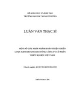 Một số giải pháp nhằm hoàn thiện chiến lược kinh doanh cho tổng công ty cổ phần thiết bị điện việt nam