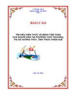 Tìm hiểu kiến thức và thái độ về bệnh tâm thần của người dân tại phường Thủy Phương