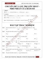 CHUYÊN đề GIÁ TRỊ lớn NHẤT và NHỎ NHẤT 