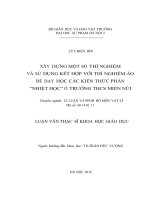 Xây dựng một số thí nghiệm và sử dụng kết hợp với thí nghiệm ảo để dạy học các kiến thức phần nhiệt học ở trường THCS miền núi 