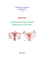 Tìm hiểu kiến thức của người dân về bệnh ung thư cổ tử cung