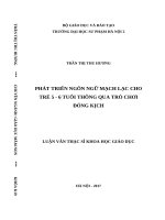 Phát triển ngôn ngữ mạch lạc cho trẻ 5   6 tuổi thông qua trò chơi đóng kịch 