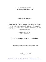 Đánh giá công tác bồi dưỡng, giải phóng mặt bằng dự án đường quốc lộ 3 mới hà nội   thái nguyên đoạn qua xã lương sơn và phường tích lương thành phố thái nguyên 