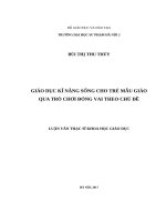 Giáo dục kĩ năng sống cho trẻ mẫu giáo qua trò chơi đóng vai theo chủ đề 