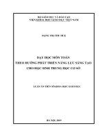 Dạy học môn toán theo hướng phát triển năng lực sáng tạo cho học sinh trung học cơ sở