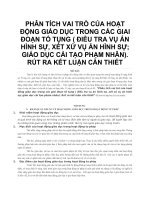 PHÂN TÍCH VAI TRÒ của HOẠT ĐỘNG GIÁO dục TRONG các GIAI đoạn tố TỤNG