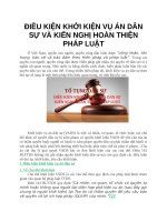 ĐIỀU KIỆN KHỞI KIỆN vụ án dân sự và KIẾN NGHỊ HOÀN THIỆN PHÁP LUẬT